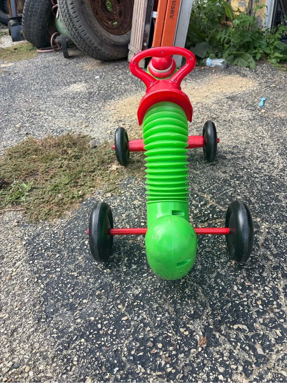 Vintage Toddler Ride-On Play Skool inch wormCar – Green and Red